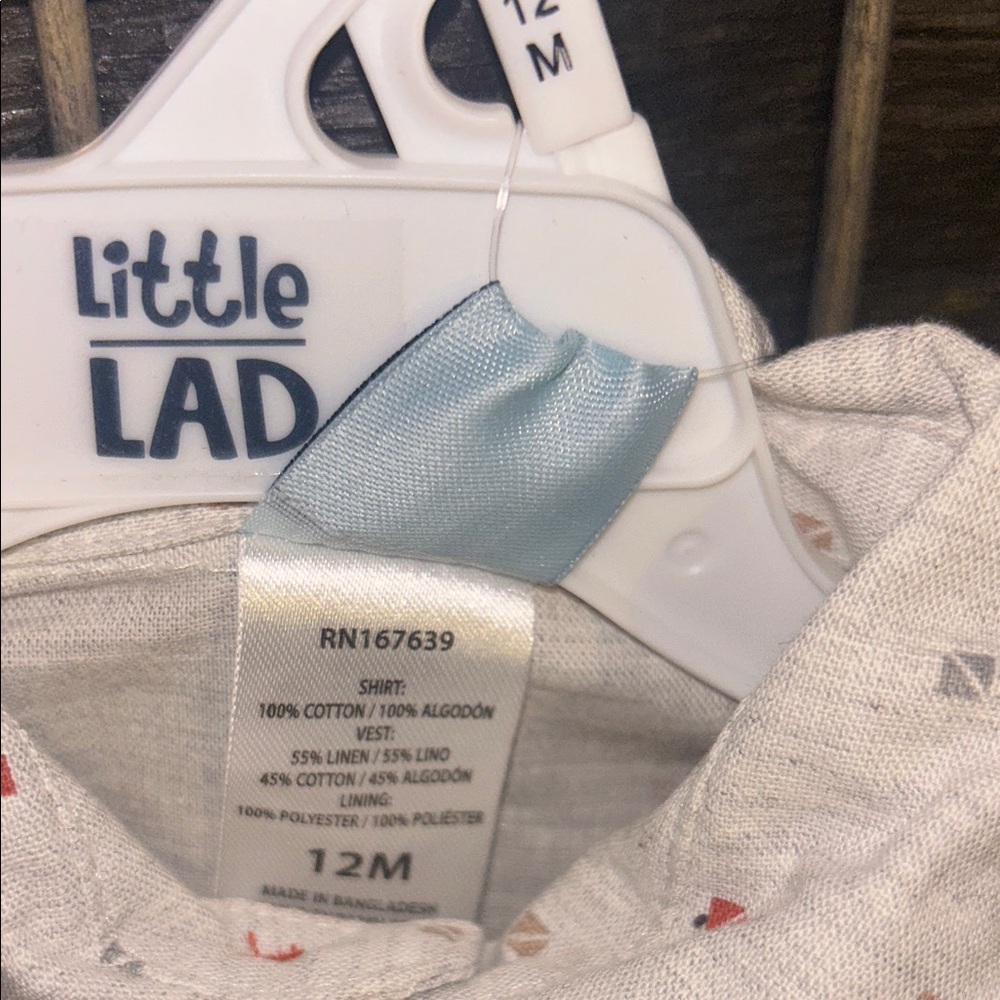 Little Lad Boys' Red Corduroy Matching Set with Vest & Bow Tie - Picture 2 of 8